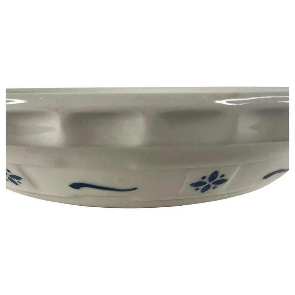 Longaberger‎ Pottery Grandma Bonnies Woven Traditions Pie Plate Classic Blue 10”